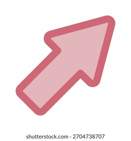 Illustration of a red diagonal upward arrow