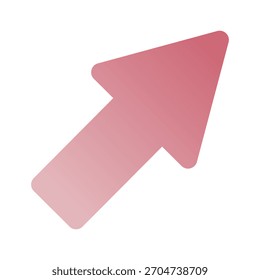Ilustración de una flecha diagonal hacia arriba roja