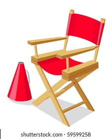 Illustration Of A Red Director's Chair