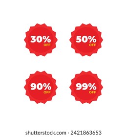 Ilustración de un vector de descuento rojo