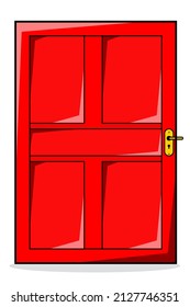 ilustración de la puerta roja con fondo