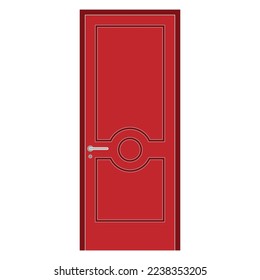 illustration of red door. vector eps10.