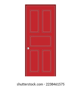 illustration of red door. vector eps10.