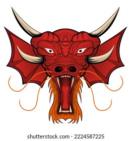Illustration of a red dragon