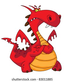 illustration of a red dragon