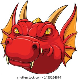 illustration of red dragon head mascot
