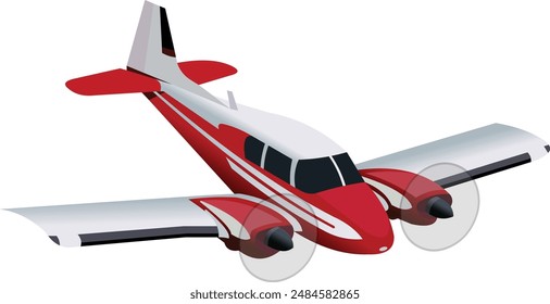 ilustración de un avión de pasajeros tipo libélula roja