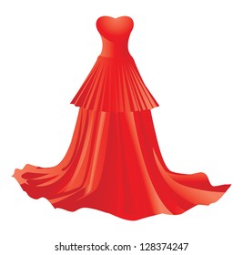 Illustration Red Dress Isolated On White Stock Vector (Royalty Free ...