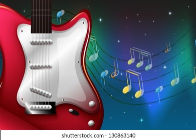 Illustration of a red electric guitar