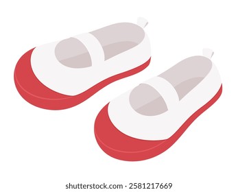 Illustration of red elementary school shoes