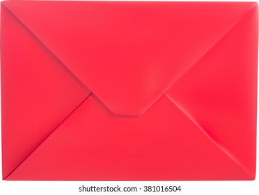 illustration with red envelope isolated on white background