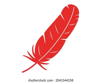 It is an illustration of a red feather.