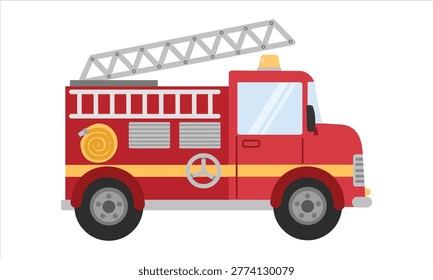 Illustration of a Red Fire Truck