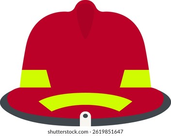 Illustration of a Red Firefighter Safety Hat