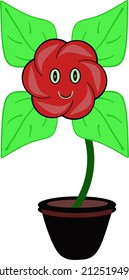 Ilustración del doodle de flores rojas