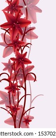 illustration of red flowers, background, vector, clip-art