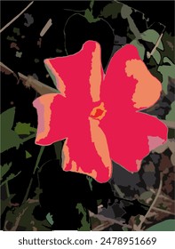 illustration of red flowers on a black background