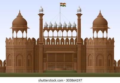 Illustration of Red fort in New Delhi, EPS 10 contains transparency