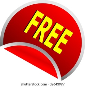 illustration of a red free button