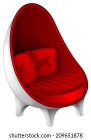 Illustration of a red furniture on a white background