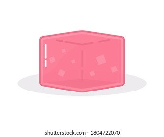 illustration of a red gelatin with a strawberry or watermelon flavor on a plate. jelly food vector. flat style. can be used for design elements, landing pages, UI, icons.