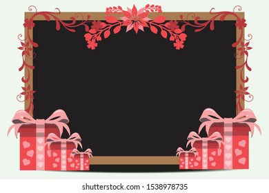illustration red gift box present design background