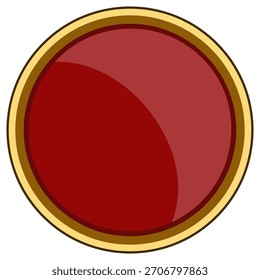 Ilustração de botão vermelho e ouro