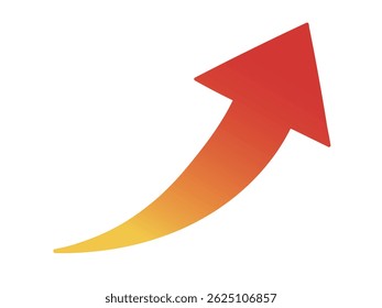 Illustration of a red gradient arrow pointing upwards