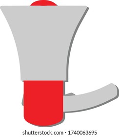 Illustration of a red  and gray megaphone