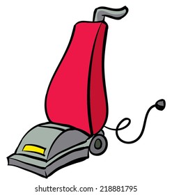An Illustration of a Red and Gray Vacuum