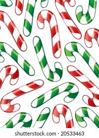 Illustration of red and green candy canes as a background.