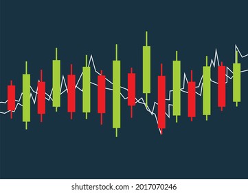 An illustration of red and green graphic diagram chart