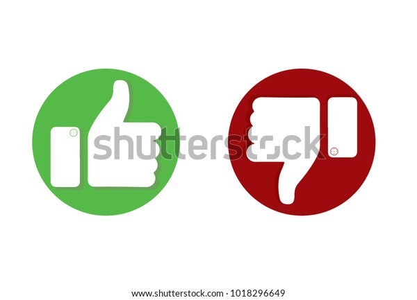 Illustration Red Green Thumbs Down Buttons Stock Vector (Royalty Free ...