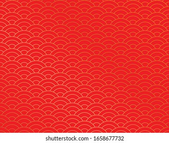 illustration red half-circular pattern overlapping layers. background and wallpaper red design style. Red Chinese.