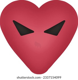 Illustration of a red heart devil