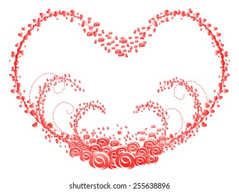Illustration of red heart isolated on white background