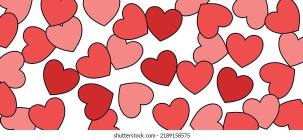 Ilustración de forma de corazón rojo y línea negra en vector de fondo blanco