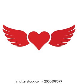 Illustration Red Heart Wings On White Stock Vector (Royalty Free ...