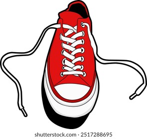 illustration of red laced shoes