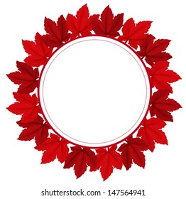 Illustration of a red leafy border on a white background