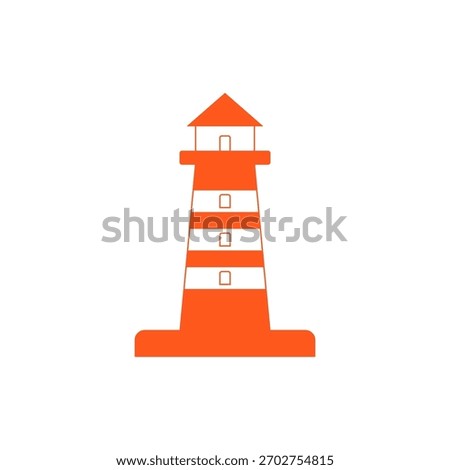 Illustration of a red lighthouse icon vector design