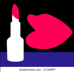 Illustration of a red lipstick