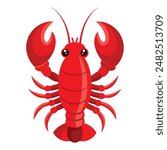 illustration of a red lobster on white