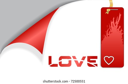 illustration of red love tag