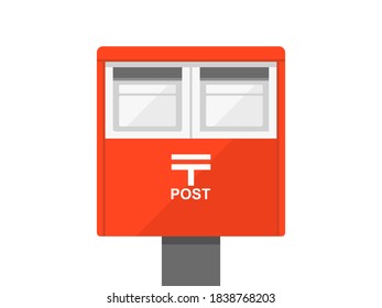 Ilustración de un buzón rojo.