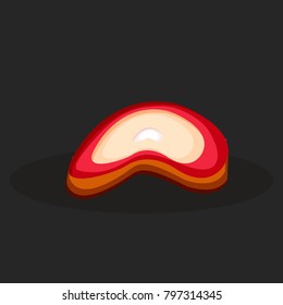 Illustration of Red Meat isolated on dark background