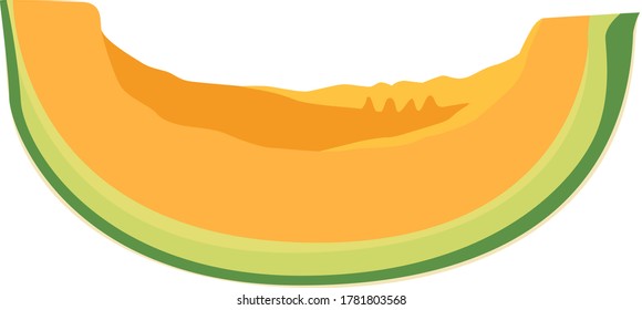 Illustration of red meat melon cut easily.