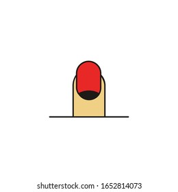 Illustration red nail logo vector design fashion beauty salon sign icon