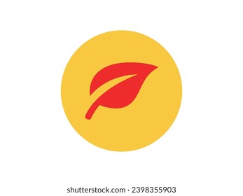 Illustration of red natural leaf vector illustration