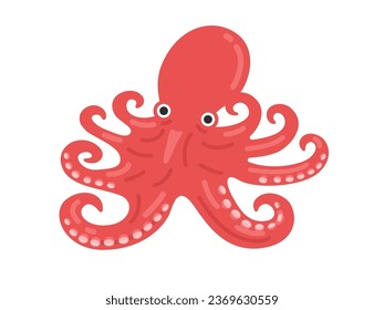 Illustration of a red octopus.